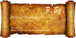 Porcz Szovát névjegykártya